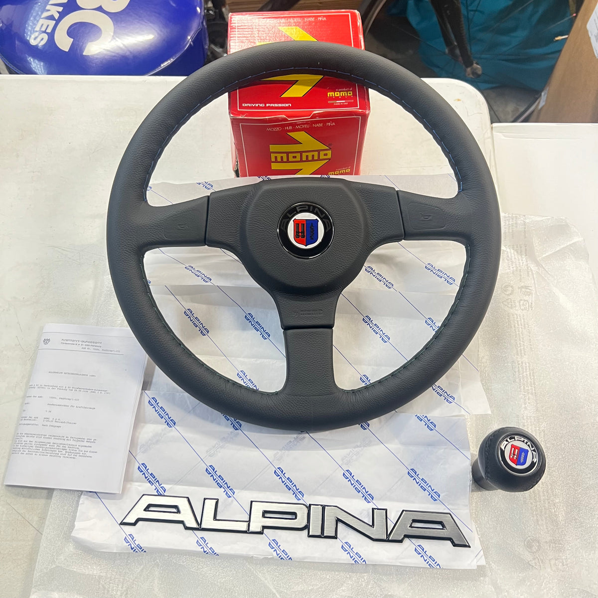 Genuine ALPINA e30 Package:  Steering wheel | Shift Knob | Emblem